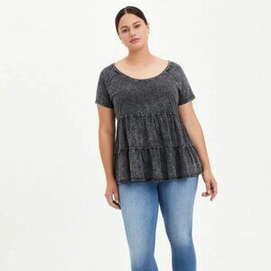 Babydoll mineral wash Torrid top, size 2